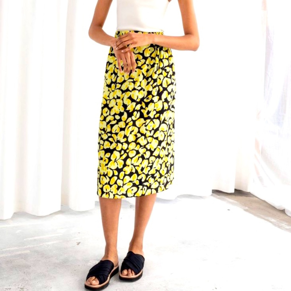 & Other Stories Floral Midi Skirt Size 0